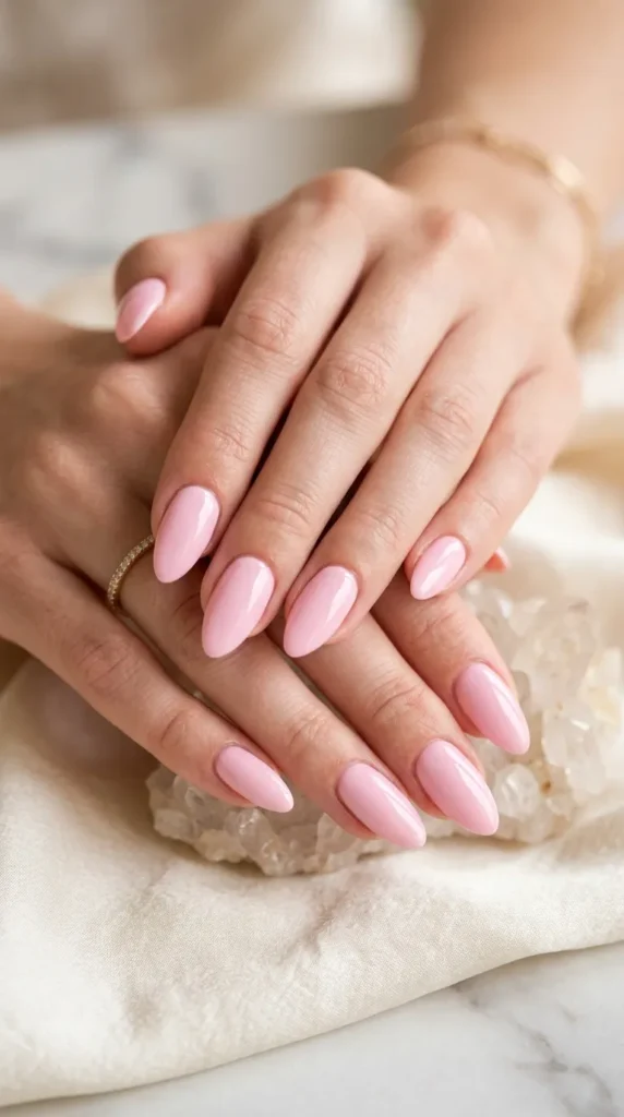Classic Baby Pink Pastel Nails
