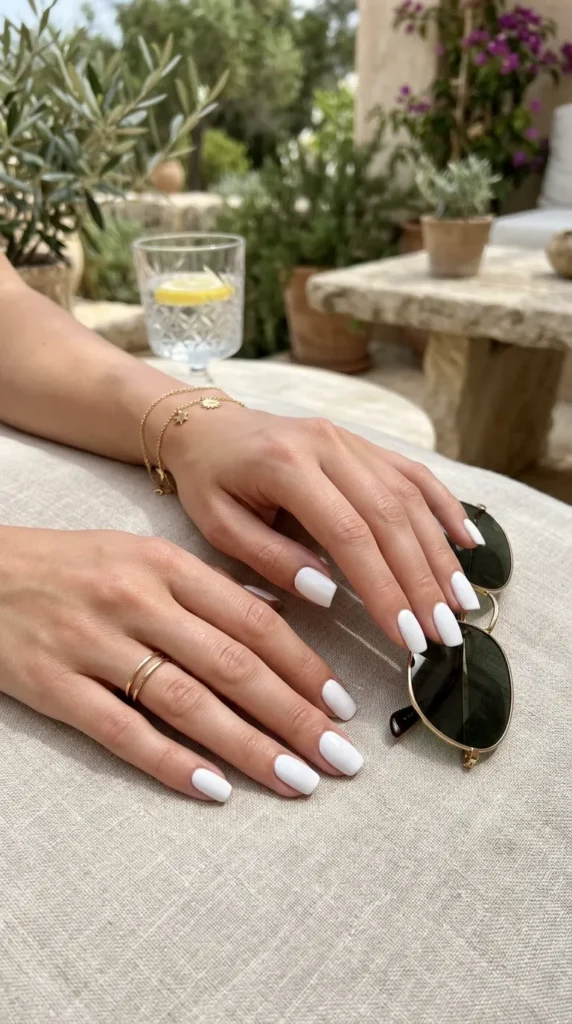 Bright White Nails