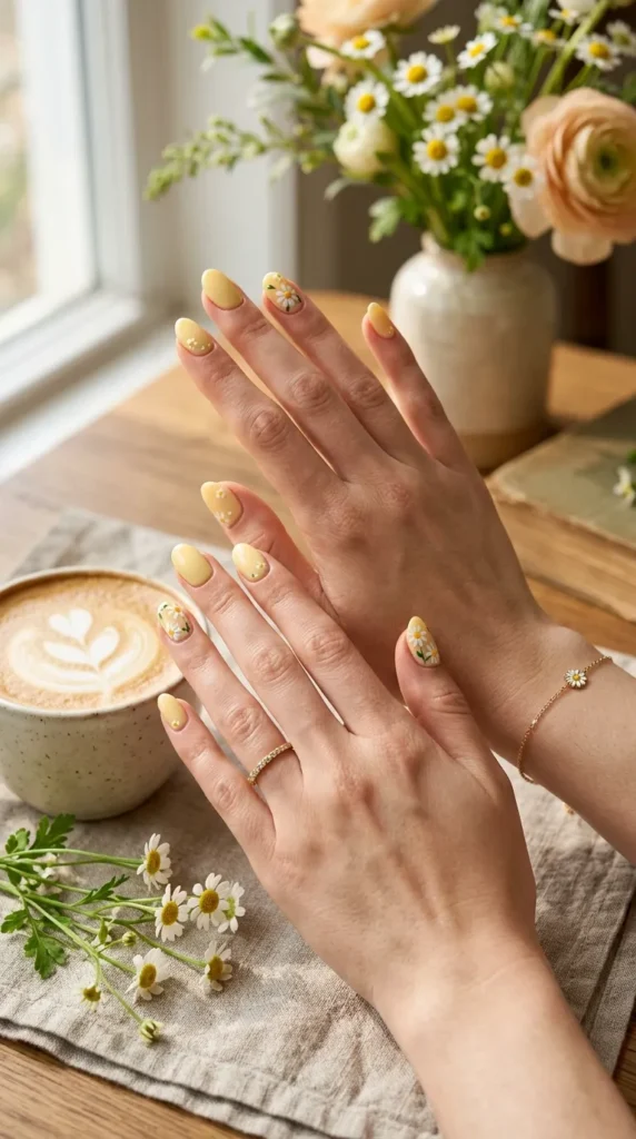 Pastel Yellow Sunshine Nails