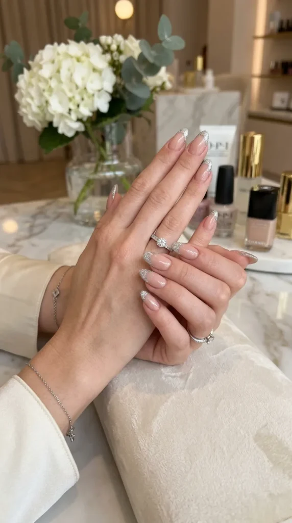  Glitter French Tip Nails