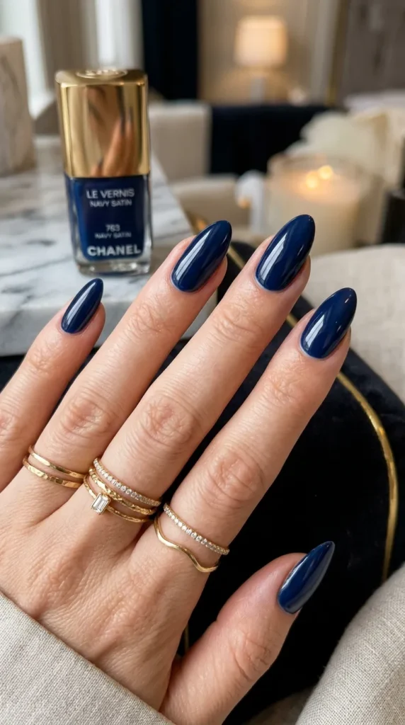 Navy Blue Nails for Timeless Elegance