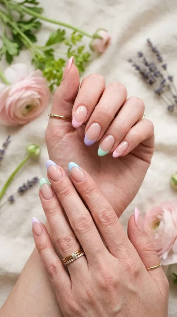 Pastel French Tip Nails