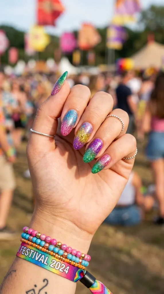 Multi-Colour Festival Glitter Ombre