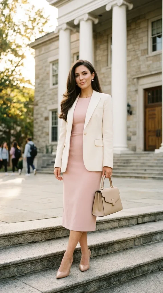 Tailored Blazer Over Dress