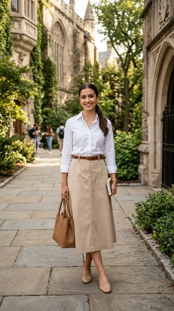 Button Down Shirt with Skirt