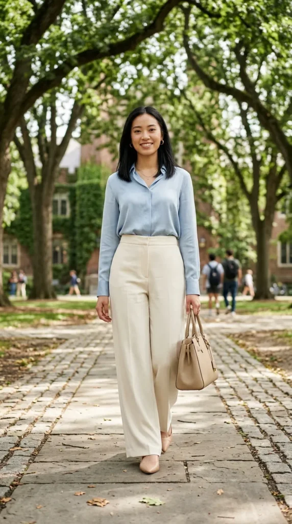 Wide Leg Pants with Blouse